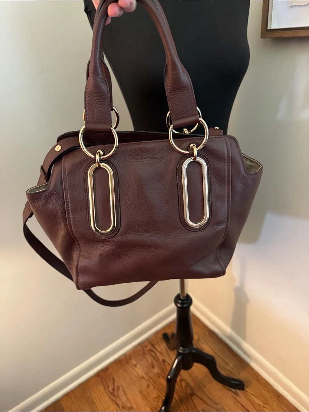 See by Chloé | Burgundy Paige Medium Purse Leather removable Crossbody strap